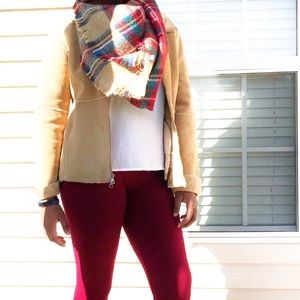 Guess 💯 Leather Suede faux-fur lined jacket/coat